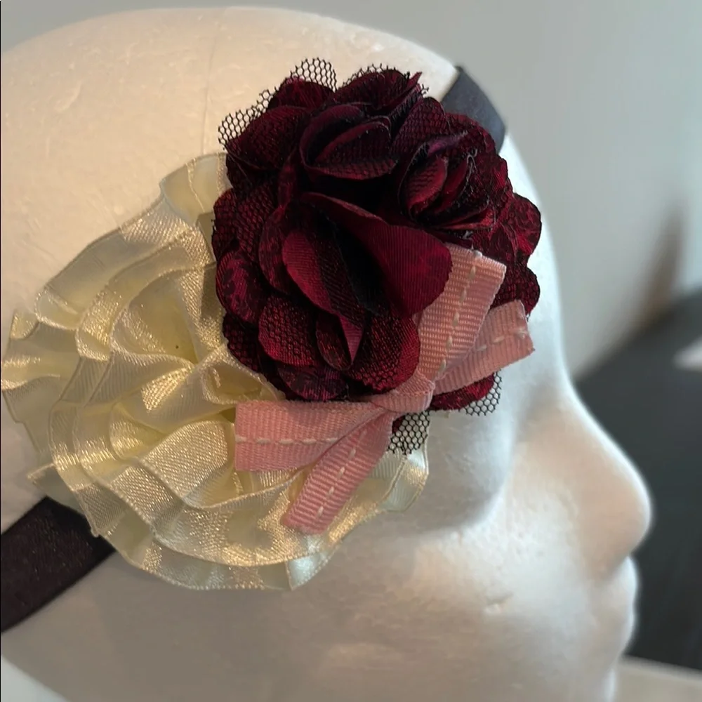 Romantic Cream and Red Floral Hair Accessory